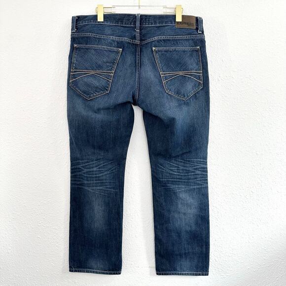 Express Jeans Rocco Slim Fit Straight Leg Men Size 36x30 Medium Wash Denim - Picture 2 of 7